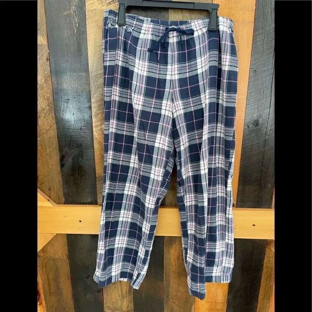 Ambrielle plaid flannel lounge pants, size L